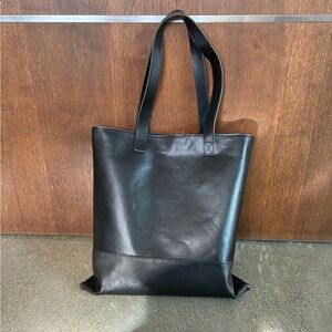 Black Leather Tote Bag